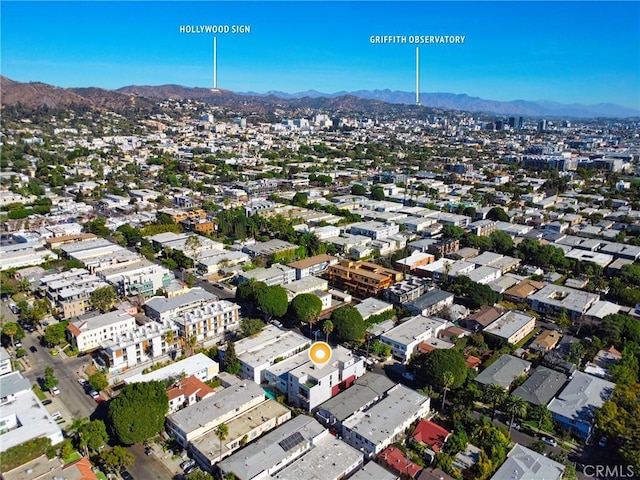 drone / aerial view with a mountain view