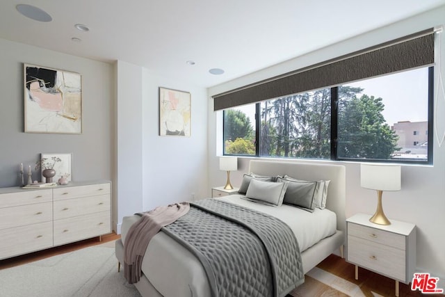 bedroom featuring wood-type flooring