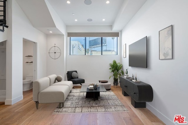 living room featuring light hardwood / wood-style flooring