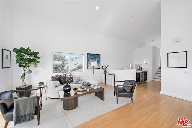 living room featuring light hardwood / wood-style floors