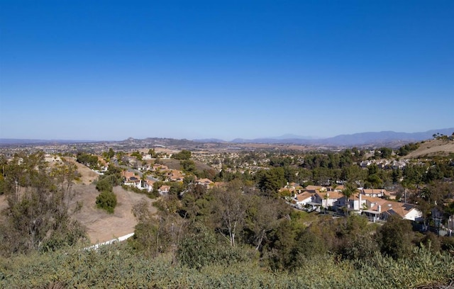 aerial view with a mountain view