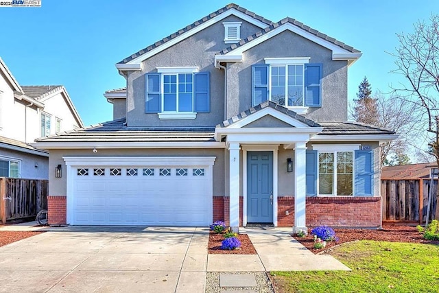 view of front facade with a garage