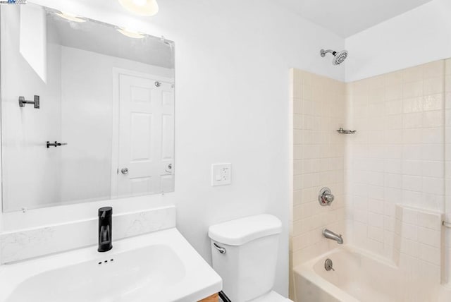 full bathroom with vanity, toilet, and shower / bath combination