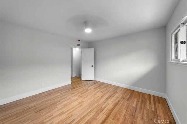 empty room featuring light wood-type flooring