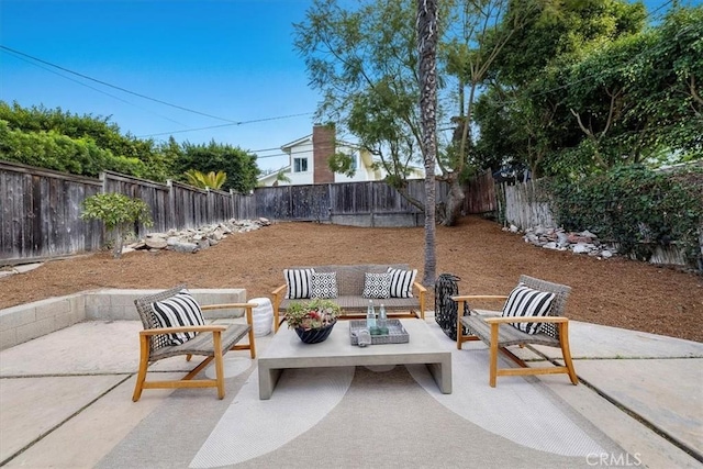 view of patio featuring outdoor lounge area