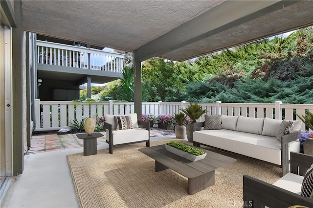 view of patio with an outdoor living space