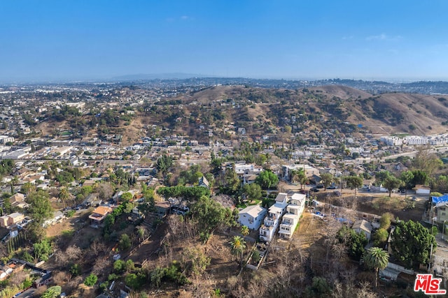 aerial view with a mountain view