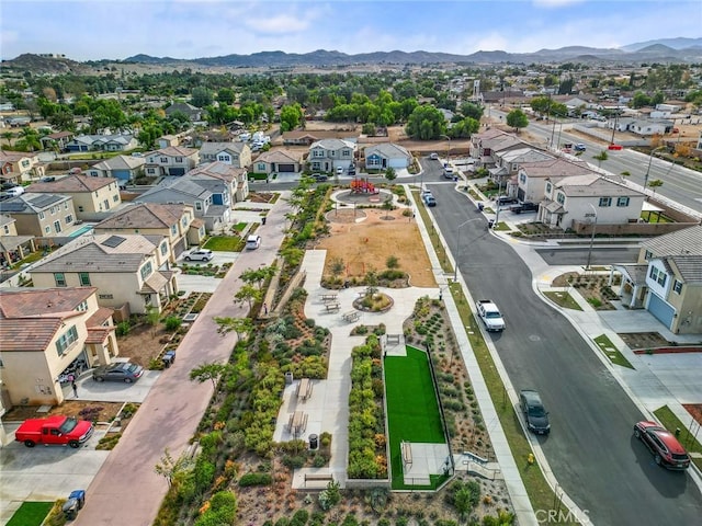 bird's eye view featuring a mountain view