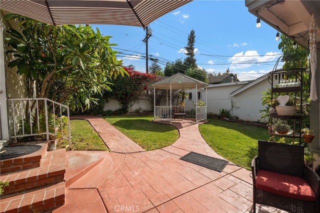 view of patio with a gazebo