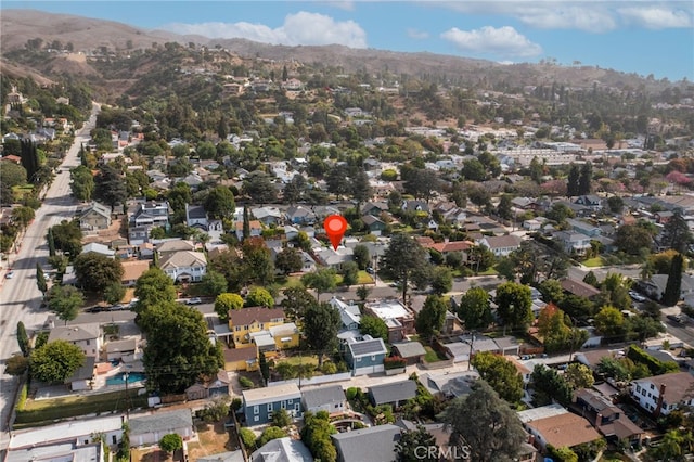 aerial view featuring a mountain view