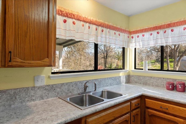 kitchen with sink and a healthy amount of sunlight