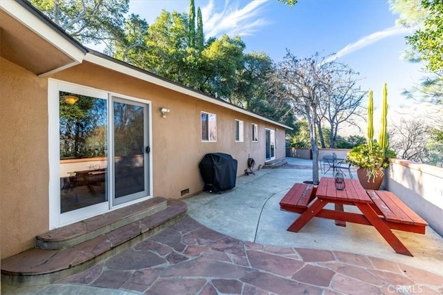 view of patio / terrace with a grill