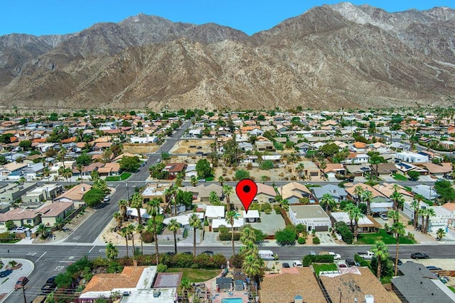 aerial view with a mountain view