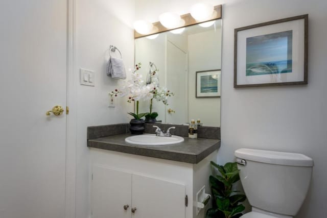 bathroom with vanity and toilet