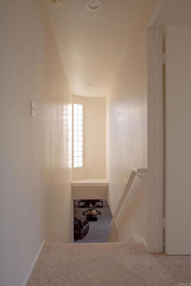 5934 Carnegie St, San Diego, CA 92122 - staircase featuring carpet and baseboards