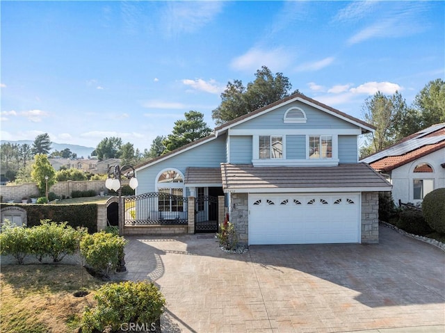 view of front facade with a garage