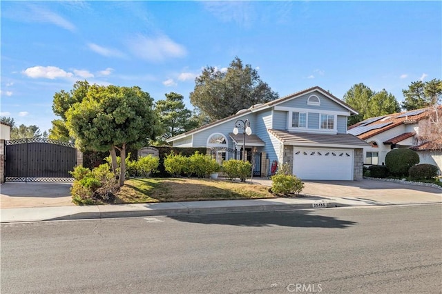 view of front property with a garage