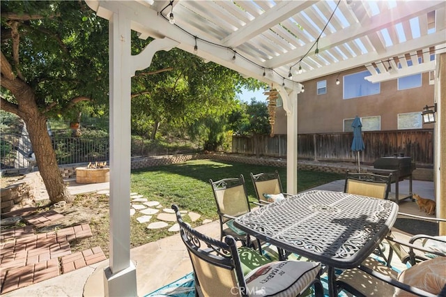 view of patio / terrace with a pergola