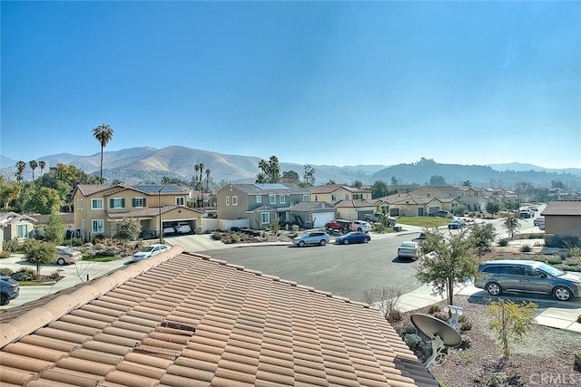 exterior space with a mountain view