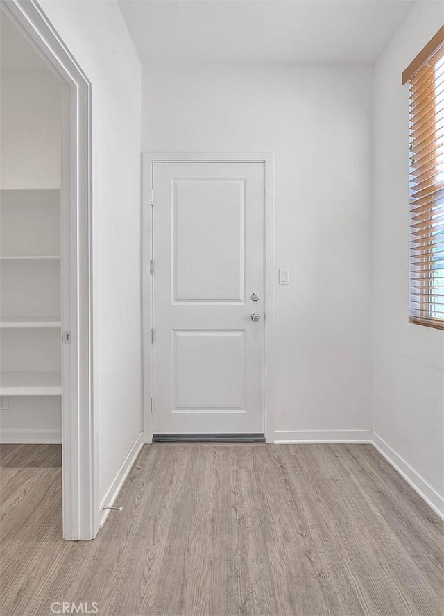 empty room featuring light wood-type flooring