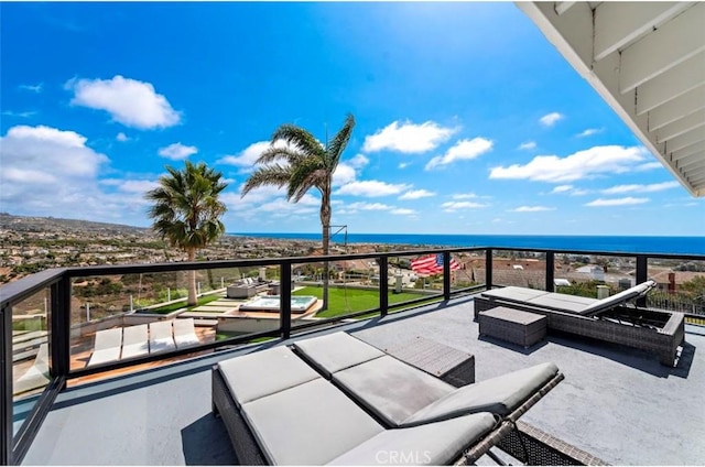 balcony with a water view