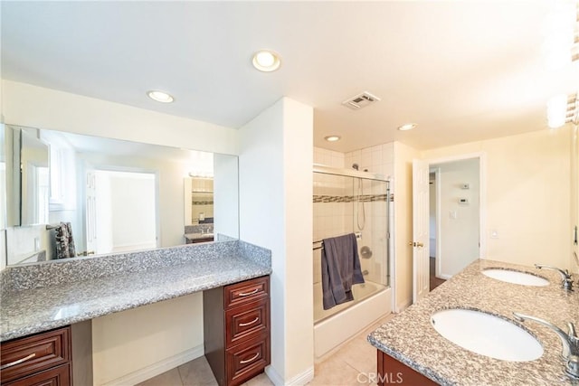 bathroom featuring vanity and tile patterned flooring