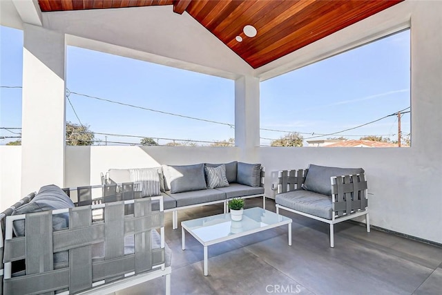 view of patio featuring an outdoor living space