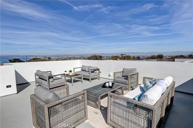 view of patio featuring an outdoor living space