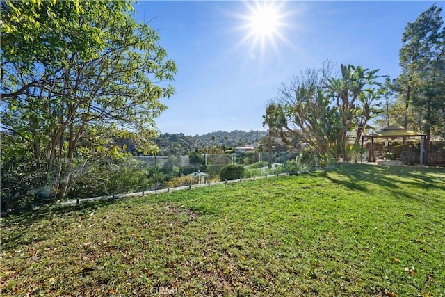 view of yard with a gazebo