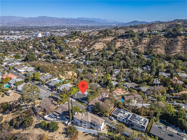 drone / aerial view with a mountain view