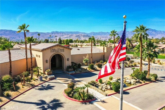 view of front of house with a mountain view