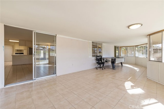 interior space with light tile patterned floors