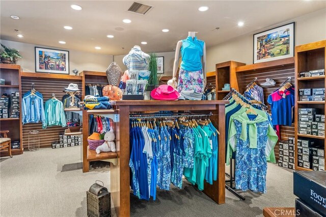 spacious closet with carpet floors