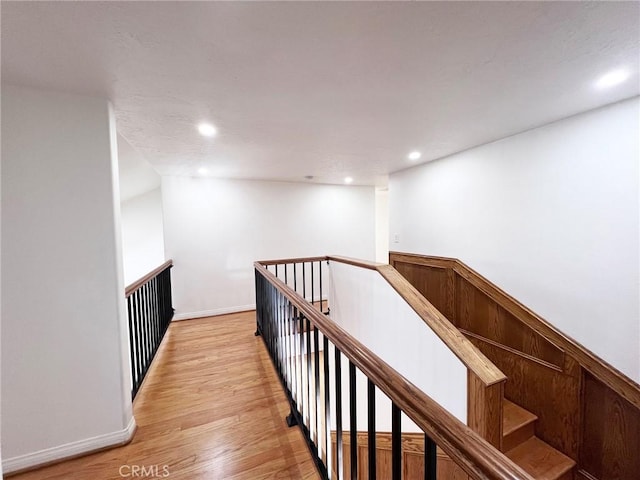 hall with light wood-type flooring