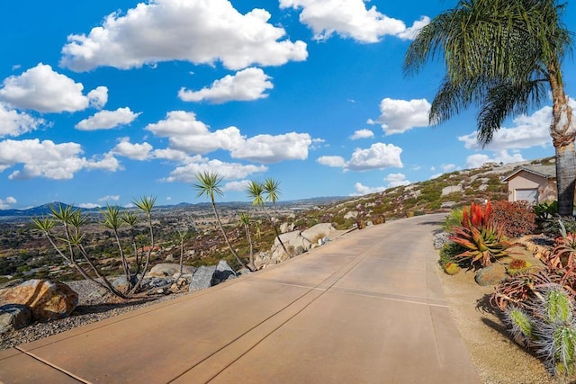 view of street featuring a mountain view