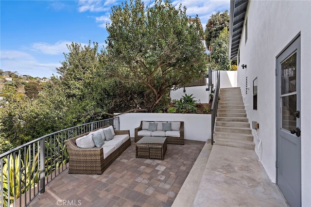 view of patio with an outdoor hangout area