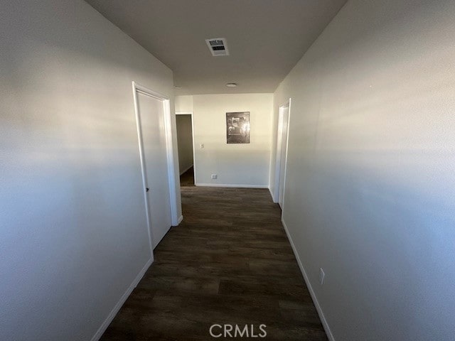 hall featuring dark hardwood / wood-style flooring