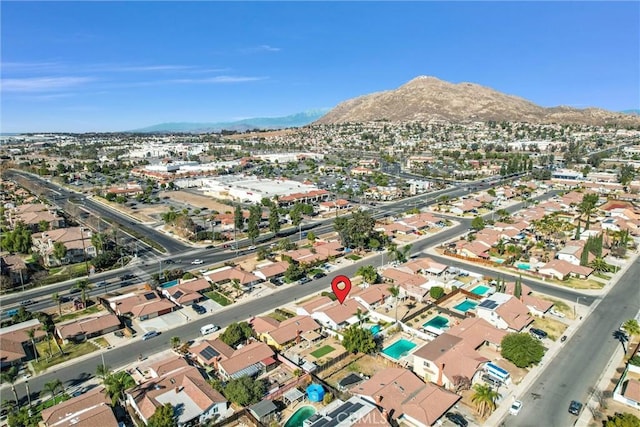 aerial view with a mountain view