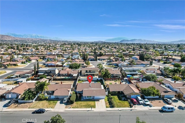 aerial view with a mountain view