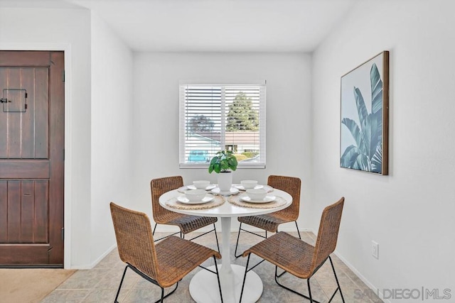 view of dining area