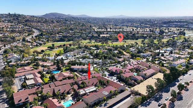 aerial view featuring a mountain view