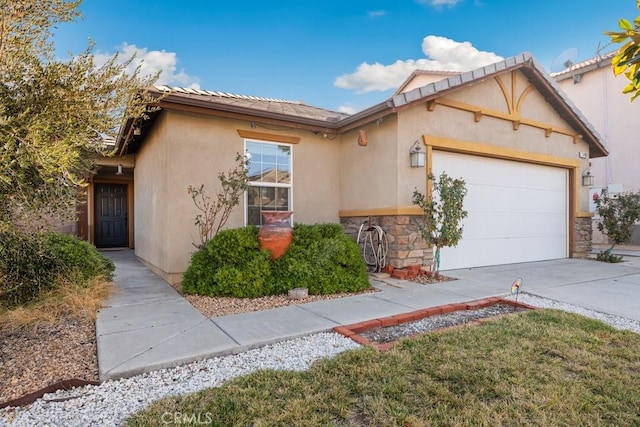 view of front of house with a garage