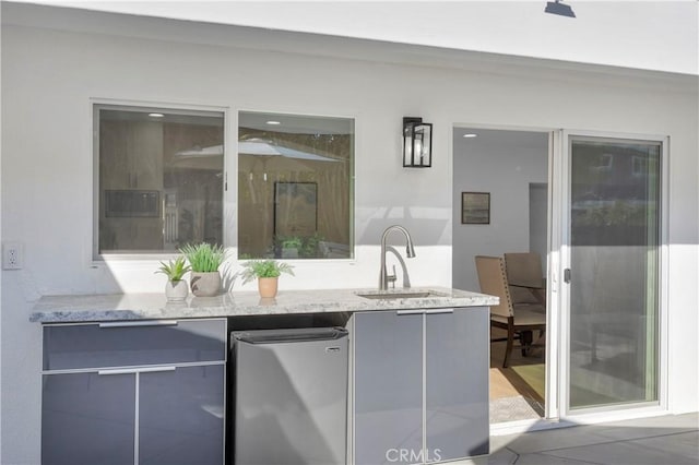 interior space featuring a wet bar