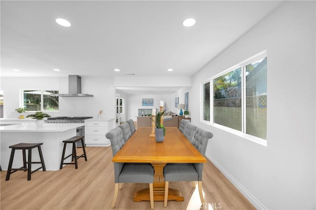 dining room featuring light wood-type flooring