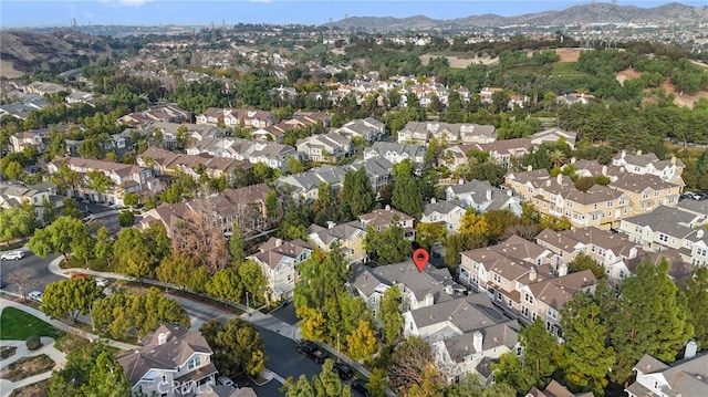 drone / aerial view with a mountain view