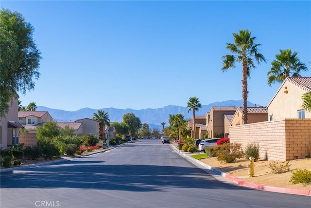 view of street featuring a mountain view