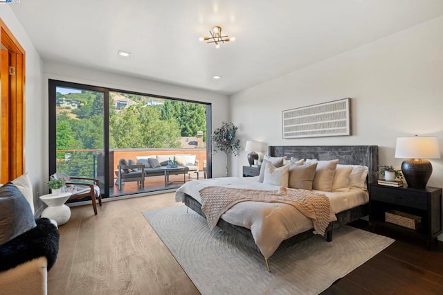 bedroom featuring hardwood / wood-style floors