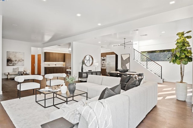 living room featuring hardwood / wood-style floors