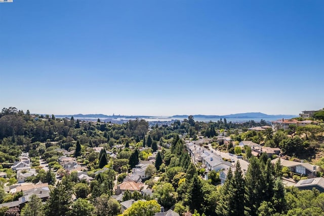 drone / aerial view featuring a mountain view