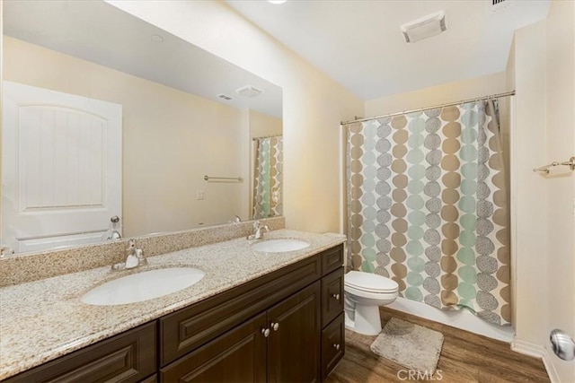 26605 Rose Bud Ln, Moreno Valley, CA 92555 - full bath with double vanity and wood finished floors
